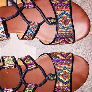 MUDD Colorful Mexican Style Wrap Sandal size 10